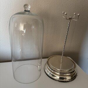 Pottery Barn Glass Cloche Jewelry Storage
